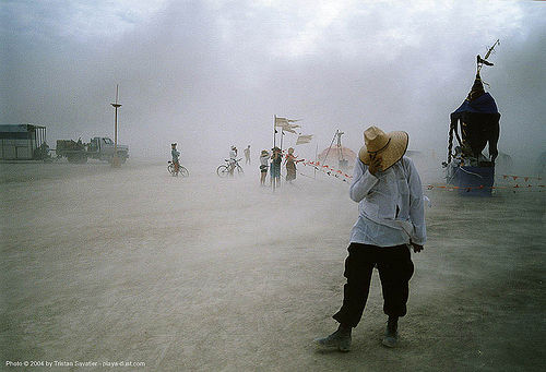 dust-storm - burning man, dust storm, man