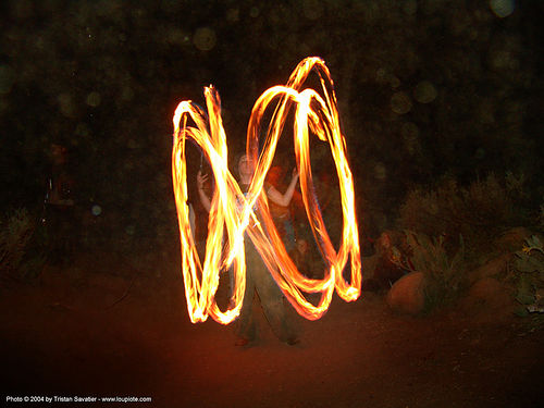 ebbie-fire-dancer - rainbow gathering - hippie, fire dancer, fire dancing, fire performer, fire poi, fire spinning, hippie, night, spinning fire
