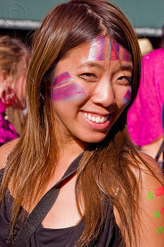 emily with face paint - how weird street fair (san francisco), facepaint, woman