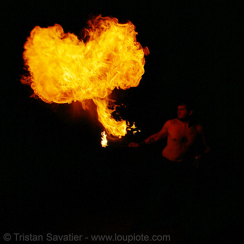 eric breathing fire (san francisco), fire breather, fire breathing, fire eater, fire eating, night