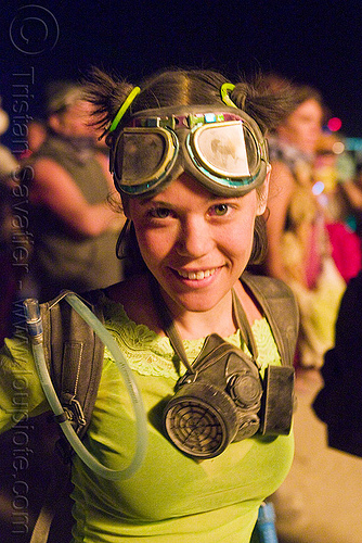 erin dancing - goggles - dust mask, 3m respirator, dryad siren, dust mask, goggles, respirator cartridges, woman