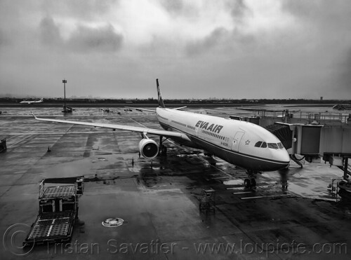 eva air airbus a330-302 b-16335 at taiwan's taoyuan airport, airbus a330, plane, taiwan, taoyuan airport, tarmac