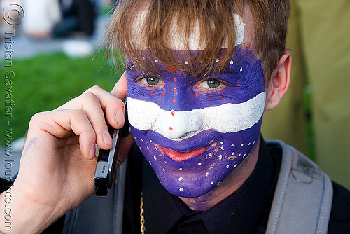 face paint - guy, face painting, facepaint, guy, lovevolution, makeup, man, purple, white