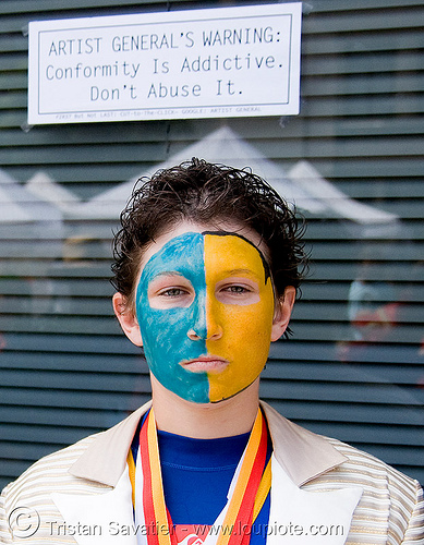 face paint - how weird street faire (san francisco), face painting, facepaint, guy, man