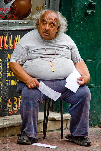 fat man sitting - san telmo (argentina), argentina, buenos aires, fat, man, overweight, san telmo, sitting
