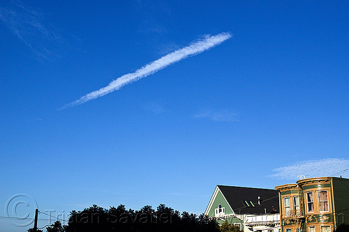 feeding the chemtrail conspiracy, chemtrails, cloud, condensation, conspiracy, contrails, houses, vapor trail, vapour trails, victorian house