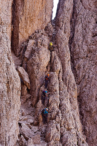 ferrata santner - dolomites, alps, cliff, climbers, dolomites, dolomiti, ferrata santner, mountain climbing, mountaineer, mountaineering, mountains, rock climbing, vertical, via ferrata del passo santner