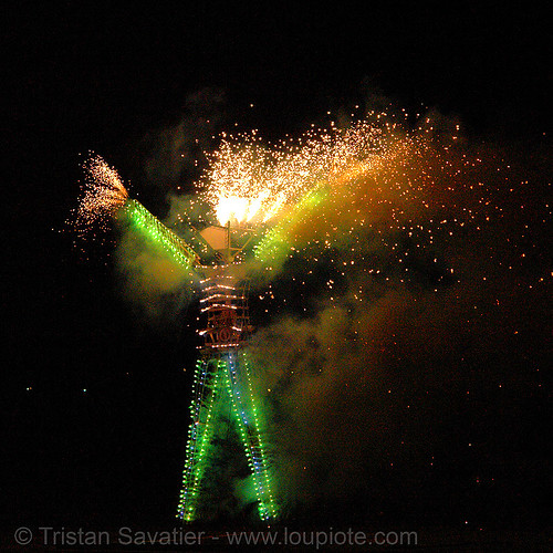 fire arts exposition 2006 - burning man, burning man fire arts exposition, fireworks, pyrotechnics, sparks, the man