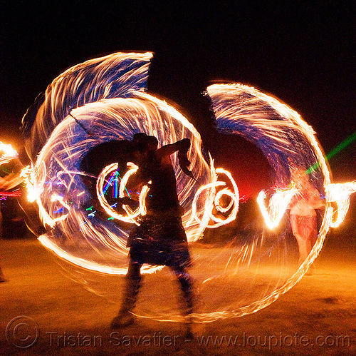 fire conclave - spinning fire ropes - burning man 2009, burning man, fire conclave, fire dancer, fire dancing, fire performer, fire ropes, fire spinning, night of the burn, spinning fire