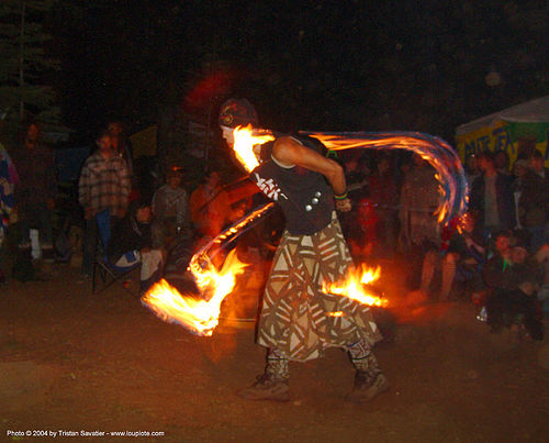 fire-dancer - rainbow gathering - hippie, fire dancer, fire dancing, fire performer, fire poi, fire spinning, hippie, night, spinning fire