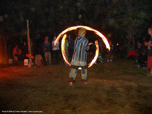 fire-dancer - rainbow gathering - hippie, fire dancer, fire dancing, fire performer, fire poi, fire spinning, hippie, night, spinning fire