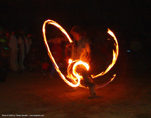 fire-dancer - rainbow gathering - hippie, fire dancer, fire dancing, fire performer, fire poi, fire spinning, hippie, night, spinning fire