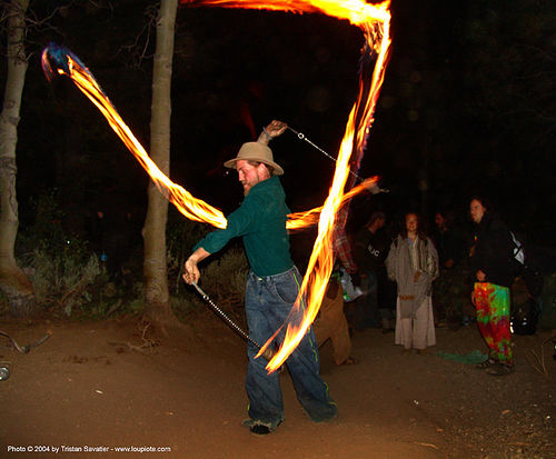 fire-dancer - rainbow gathering - hippie, fire dancer, fire dancing, fire performer, fire poi, fire spinning, hippie, night, spinning fire