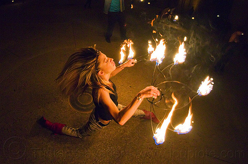 fire dancer with fire fans, cressie mae, fire dancer, fire dancing, fire fans, fire performer, fire spinning, night, woman