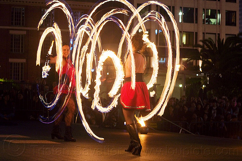 fire dancing expo (san francisco), fire dancer, fire dancing expo, fire hoops, fire hula hoops, fire performer, fire spinning, night, spinning fire, temple of poi