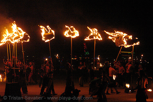 fire dragon - burning man 2006, burning man at night, fire