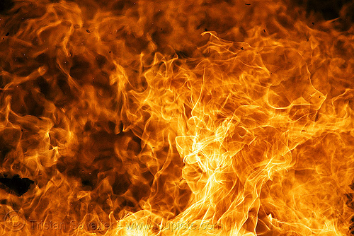 fire - flame details close-up, burning man at night, fire