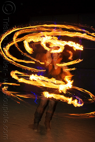 fire hoop - burning man 2009, burning man, fire dancer, fire dancing, fire hulahoop, fire performer, fire spinner, fire spinning, hula hooper, night