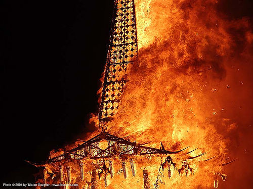 fire - temple burning - burning man 2004, burning man, fire, night, temple burn, temple burning