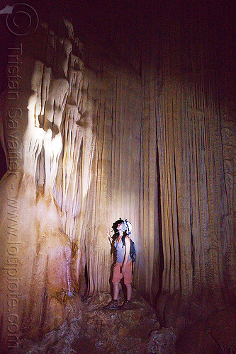 flowstone - cave formations in mulu - racer cave (borneo), borneo, cave formations, cavers, caving, concretions, flowstone, gunung mulu national park, malaysia, natural cave, racer cave, speleothems, spelunkers, spelunking, stalactites