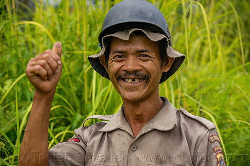 forest ranger in bada valley, bada valley, helmet, man, uniform
