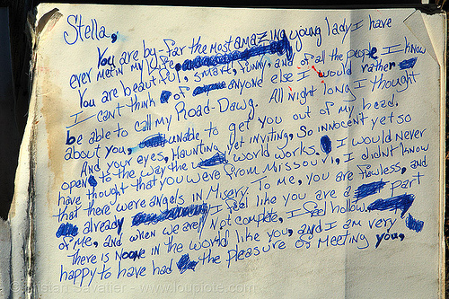 found love letter - stella, my road-dawg, found love letter, keith, lost, missouri, point lobos, road dawg, stella