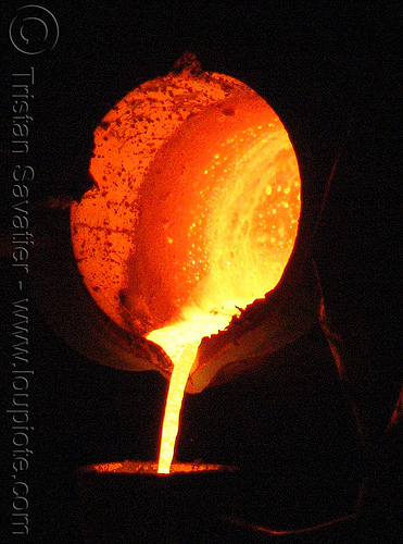foundry - molten metal - crucible, crucible, foundry, low key, molten iron, molten metal