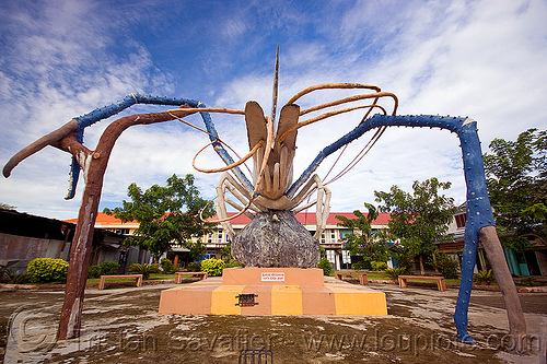 giant shrimp monument - beluran village (borneo), beluran, borneo, claws, giant prawn, giant shrimp, jumbo prawn, landmark, langouste, lobster mutiara, malaysia, monument, rock lobster, sculpture, spiny lobster