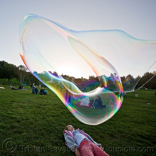 giant soap bubble, big bubble, children, giant bubble, iridescent, kids, lawn, park, playing, soap bubbles