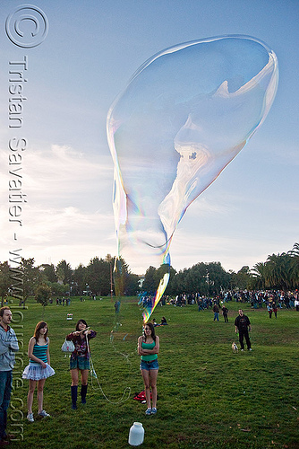 giant soap bubble, big bubble, children, giant bubble, kids, lawn, park, playing, soap bubbles