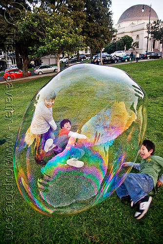 giant soap bubble, big bubble, children, giant bubble, iridescent, kids, lawn, park, playing, soap bubbles