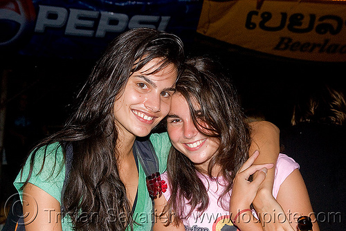 girls at a bucket bar in vang vieng (laos), bucket bar, girls, vang vieng, women