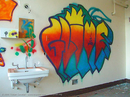 GLIVE graffiti - abandoned hospital (presidio, san francisco) - phsh, abandoned building, abandoned hospital, graffiti, presidio hospital, presidio landmark apartments, trespassing