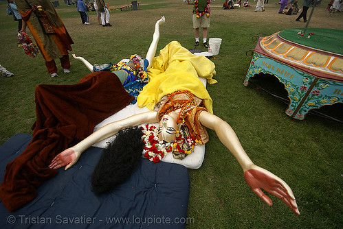 goddess statues laying - hare krishna "chariot festival of india" (san francisco), chariot festival, festival of chariots, festival of india, hare krishna festival, hindu, hinduism, iskcon, statue, vaisnava