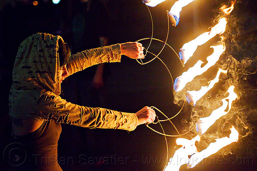grace spinning fire fans, fire dancer, fire dancing, fire fans, fire performer, fire spinning, grace hoops, hood, hoodie, hoody, night, smoke, woman