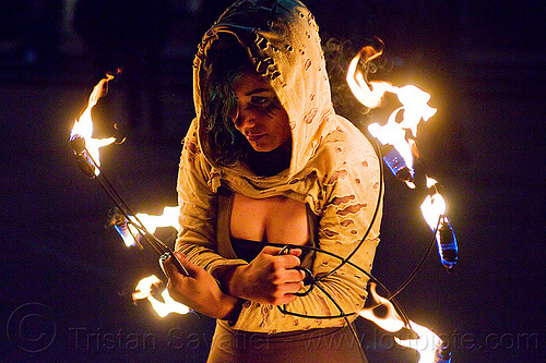 grace spinning fire fans, fire dancer, fire dancing, fire fans, fire performer, fire spinning, grace hoops, hood, hoodie, hoody, night, woman