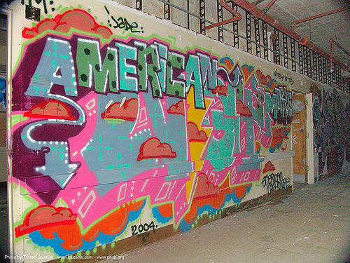 graffiti - abandoned hospital (presidio, san francisco), abandoned building, abandoned hospital, graffiti, presidio hospital, presidio landmark apartments, trespassing