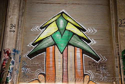 graffiti by plant trees - abandoned warehouse in richmond (near san francisco), graffiti, plant trees, richmond, trespassing