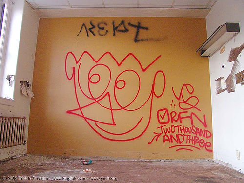 graffiti-orfn - abandoned hospital (presidio, san francisco), abandoned building, abandoned hospital, graffiti, kepto, orfn, presidio hospital, presidio landmark apartments, trespassing