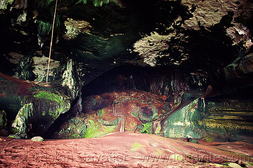 gua niah - huge chamber in natural cave - niah caves (borneo), borneo, caving, gua niah, malaysia, natural cave, niah caves, pathway, spelunking, walkway
