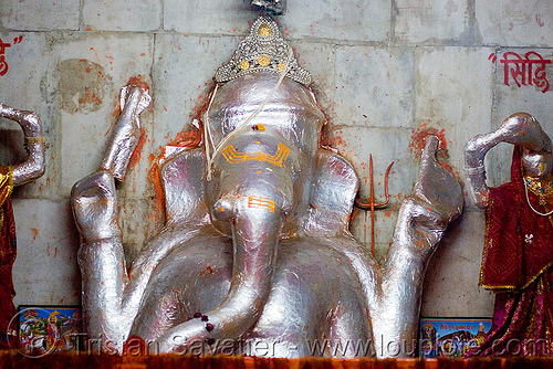 guanesha statue covered with silver (india), guanesha, pushkar, statue