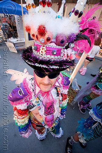 guy with colorful costume and hat - burning man decompression, colorful, costume, hat, man, sunglasses