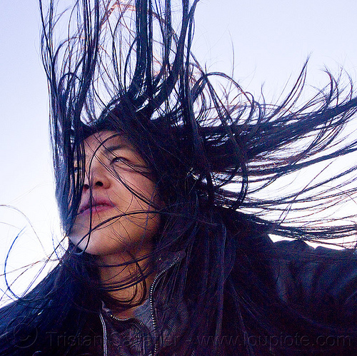 hair in the wind, black hair, chinese woman, long hair, wind, windy