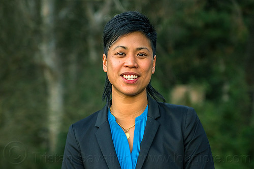 happy chinese girl - jenn, chinese woman, jenn, short hair