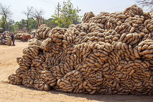 heap of hemp rope skeins (india), heap, hemp, ropes, skeins, west bengal