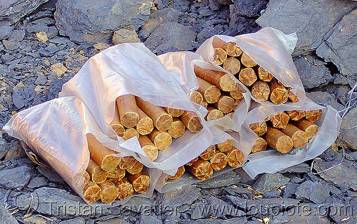 heap of real dynamite sticks (vietnam), blasting charges, drilling and blasting, dynamite blasting, groundwork, road construction, roadworks