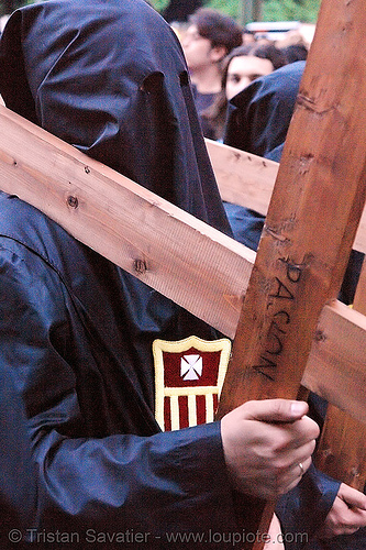 hermandad de la pasión - semana santa en sevilla, carrying, cross, easter, hermandad de la pasión, nazarenos, semana santa, sevilla