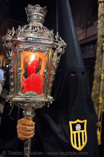 hermandad de la pasión - semana santa en sevilla, candles, easter, hermandad de la pasión, nazarenos, night, semana santa, sevilla