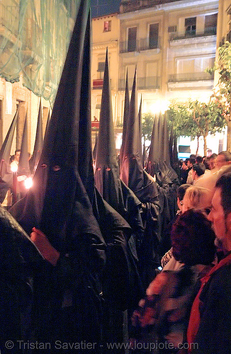 hermandad de la pasión - semana santa en sevilla, candles, easter, hermandad de la pasión, nazarenos, night, semana santa, sevilla