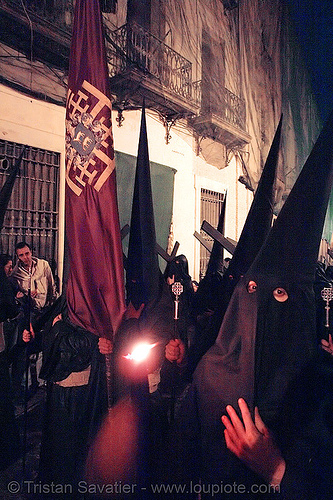 hermandad de la pasión - semana santa en sevilla, candles, easter, hermandad de la pasión, nazarenos, night, semana santa, sevilla